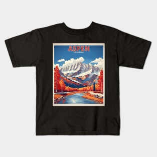 Aspen United States of America Tourism Vintage Poster Kids T-Shirt